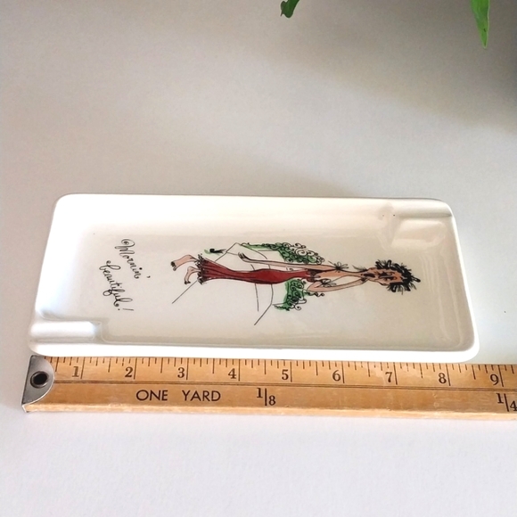 VINTAGE ASHTRAY / TRINKET DISH MORNIN BEAUTIFUL! LADY RETRO - Picture 4 of 4